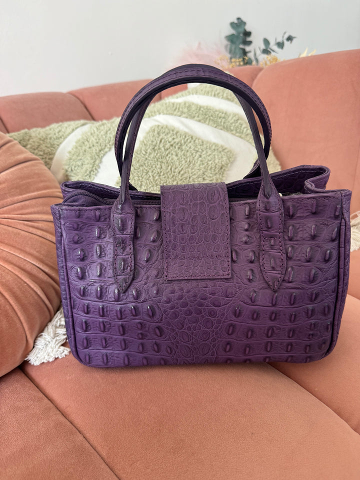 Bolso Piel Coco Morado