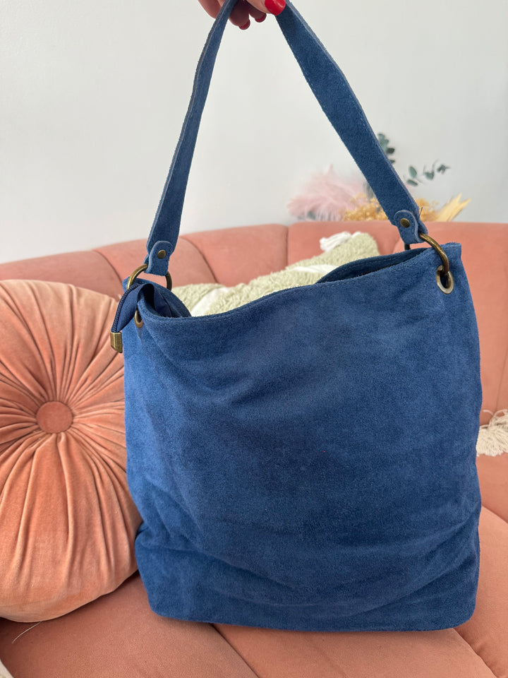 Bolso Bandolera cady XL Piel Azul Klein