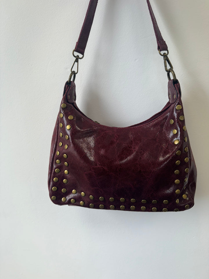 Bolso Piel Leo Burdeos