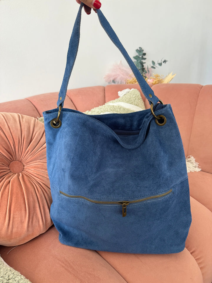 Bolso Bandolera cady XL Piel Azul Klein