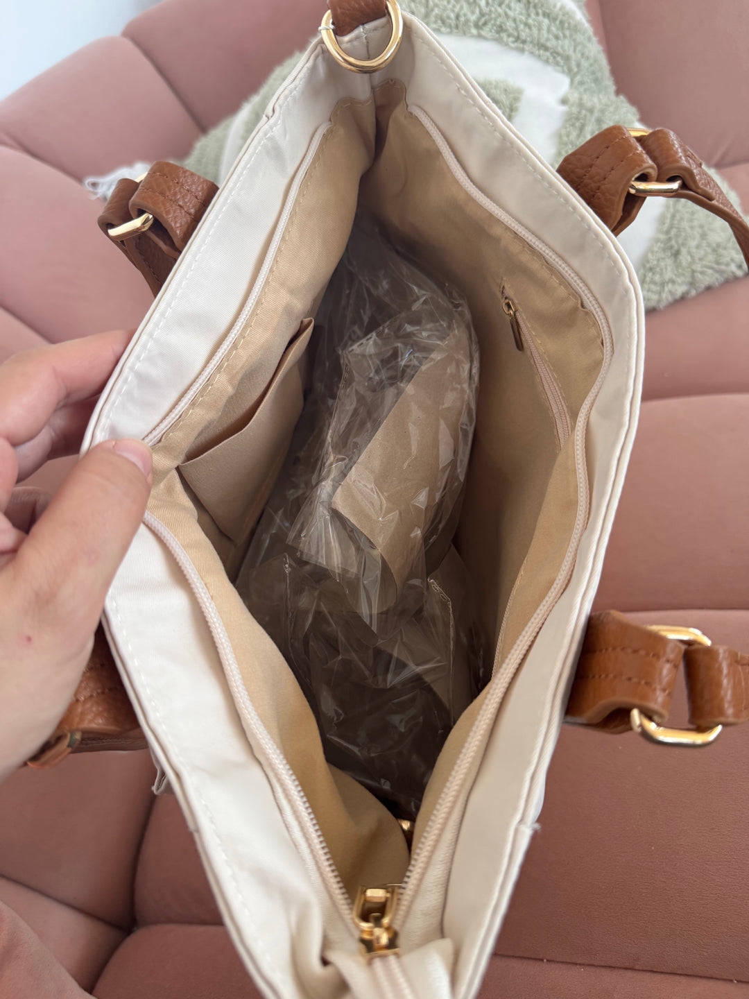 Bolso Bandolera Mini Zambia Beige