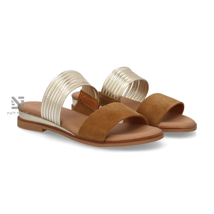 Sandalias Planas Fontana Cuero