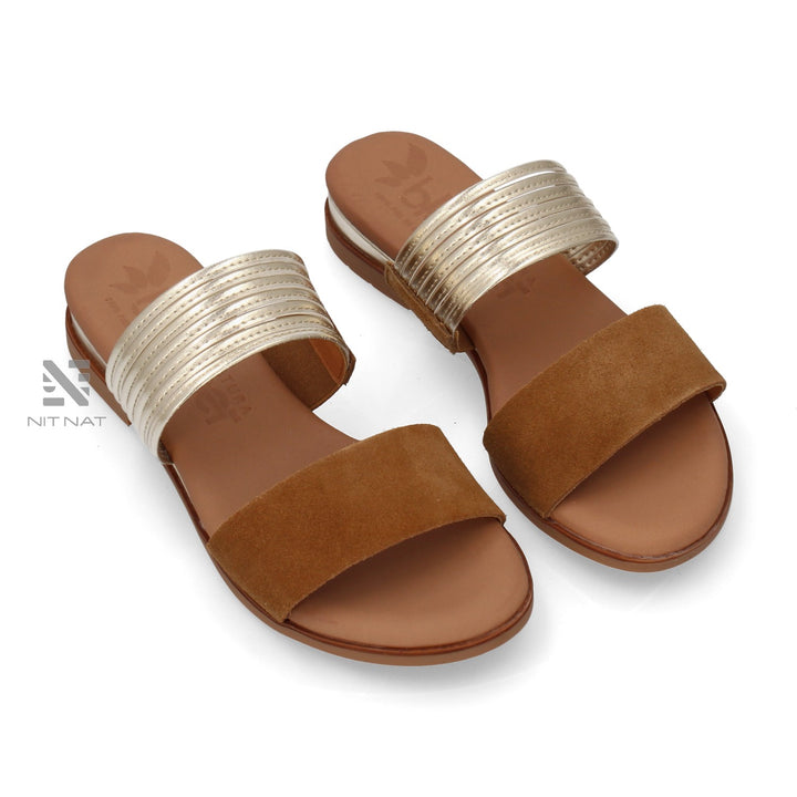 Sandalias Planas Fontana Cuero