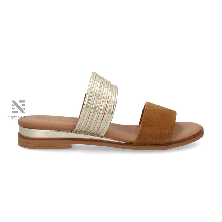 Sandalias Planas Fontana Cuero