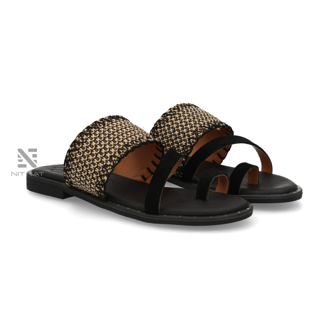Sandalias Planas Fabrizia Negro