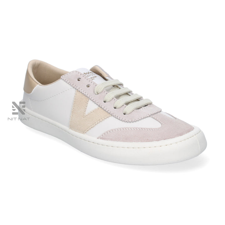 Zapatillas Olmo barefoot efecto Piel y Serraje Beige