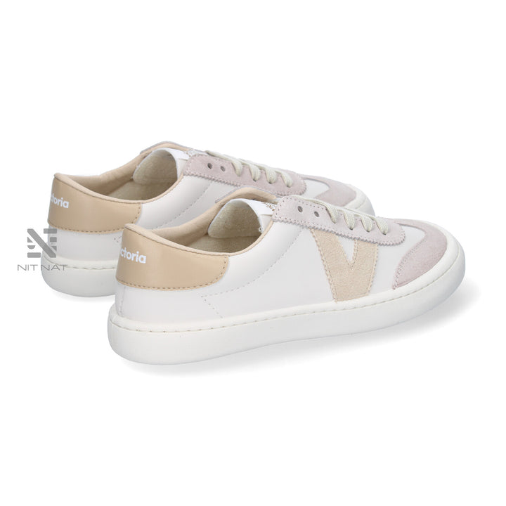 Zapatillas Olmo barefoot efecto Piel y Serraje Beige