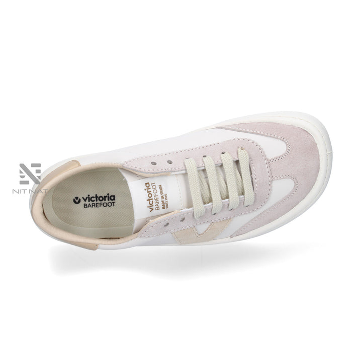 Zapatillas Olmo barefoot efecto Piel y Serraje Beige