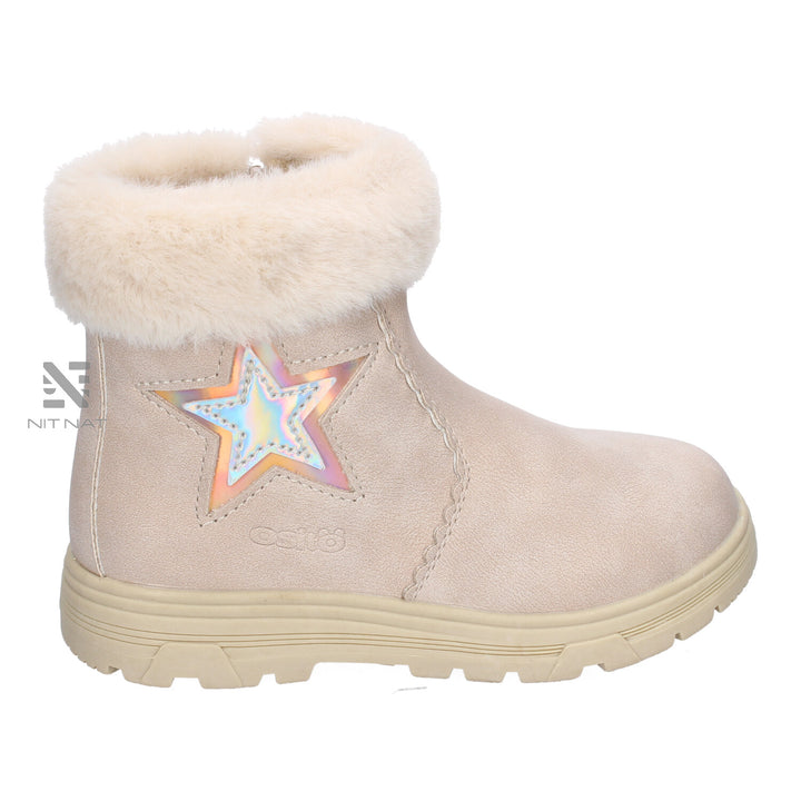 Botas de pelo Conguitos estrella Beige