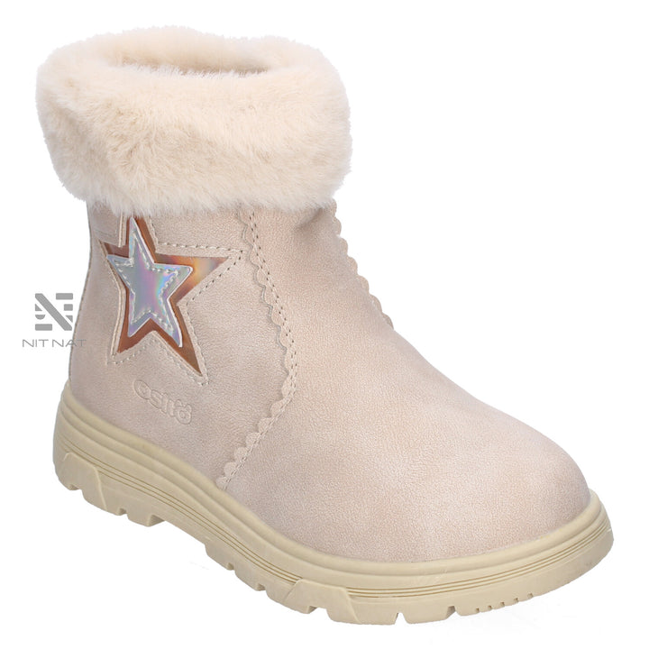 Botas de pelo Conguitos estrella Beige