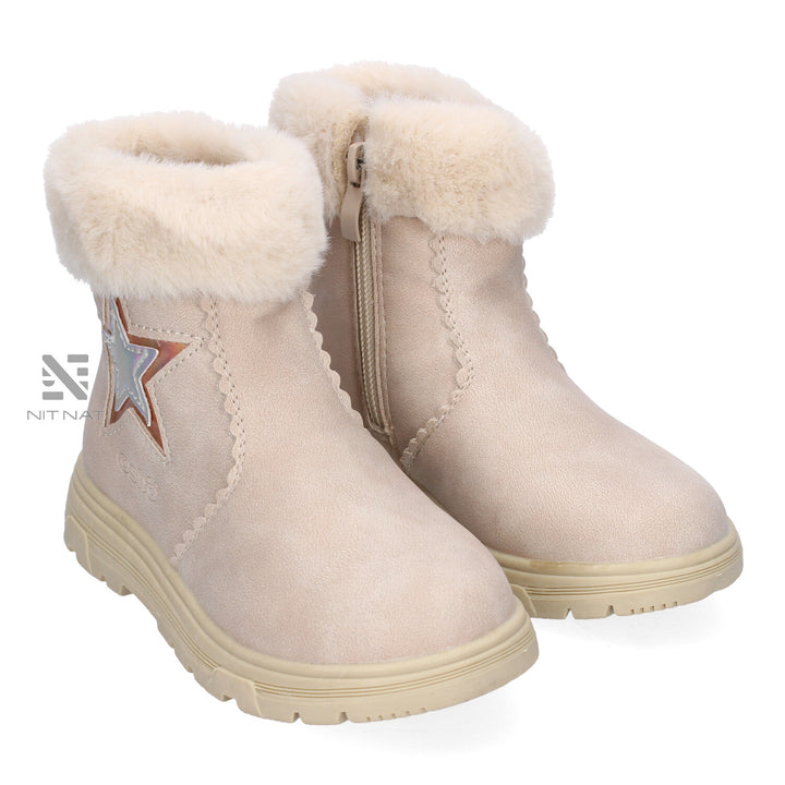 Botas de pelo Conguitos estrella Beige