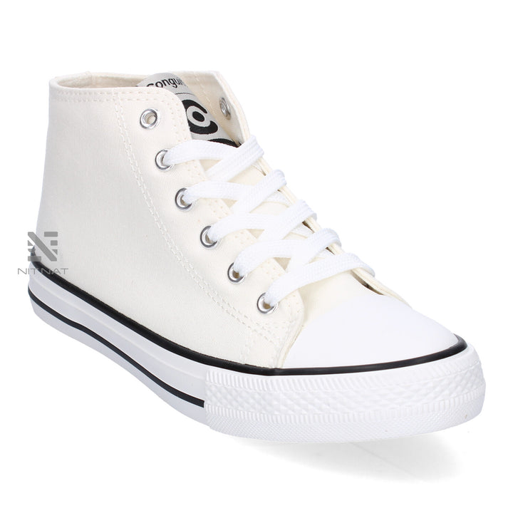 Zapatillas Conguitos unisex  Plataforma Lona Blanco