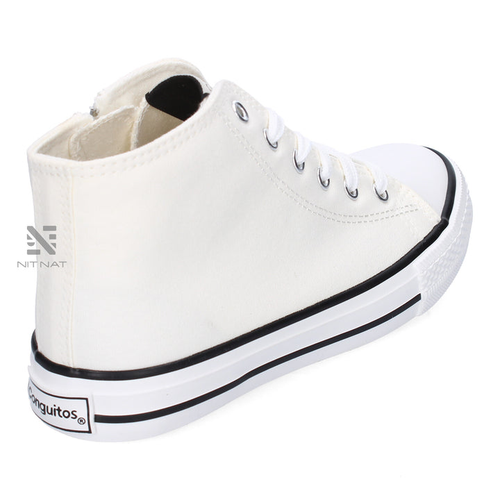 Zapatillas Conguitos unisex  Plataforma Lona Blanco